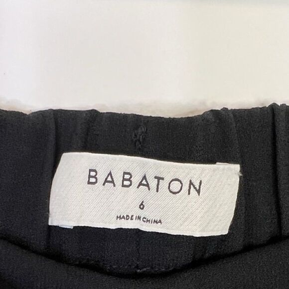 Aritzia Babaton Cohen Black Pull On Trouser Pants with Side Stripe - Picture 4 of 5